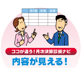 ココが違う! 月次決算診断ナビ 内容が見える!
